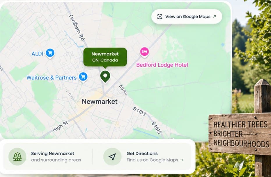 Map of the Newmarket service area